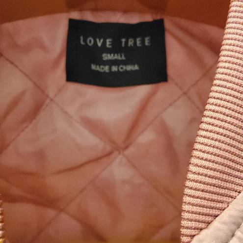 Love Tree  Pink Bomber Jacket S Gold Accents