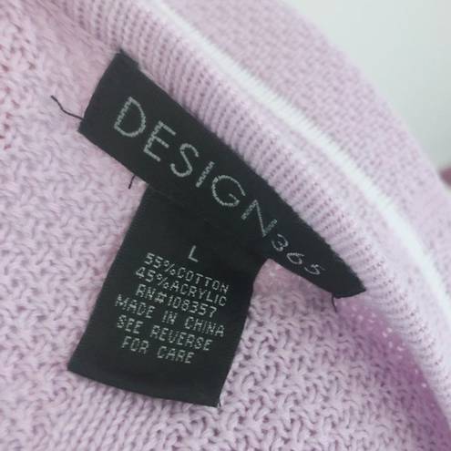 The Moon Design365 Striped Crew Neck Sweater Knit Violet Pullover Size L MSRP $108