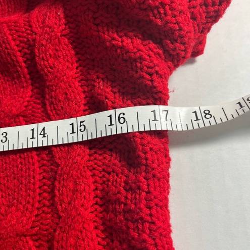 SO Red Cable Knit Pull Over Long Sleeve Sweater Women’s Size Small