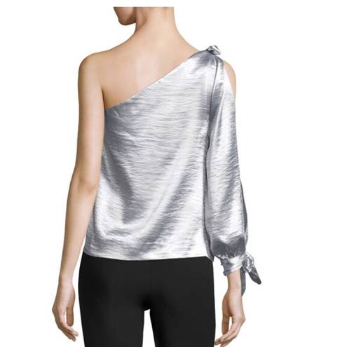 Rebecca Minkoff  Nash One-Shoulder Metallic Blouse