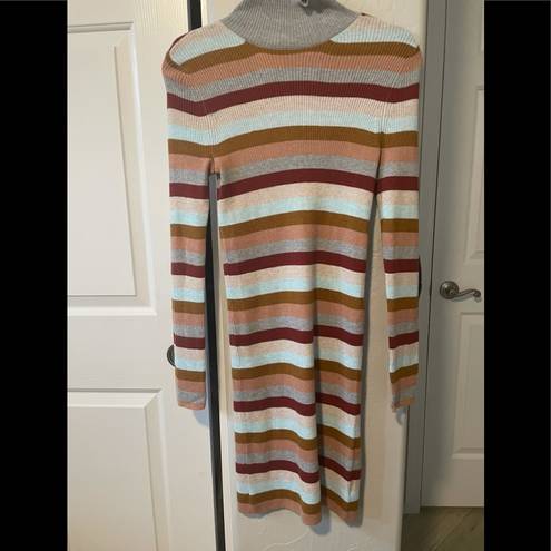 American Eagle  Striped Mock Neck Sweater Dress