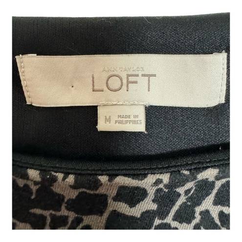 Loft  Cheetah Print with Side Roushing Sleeveless Dress Size M