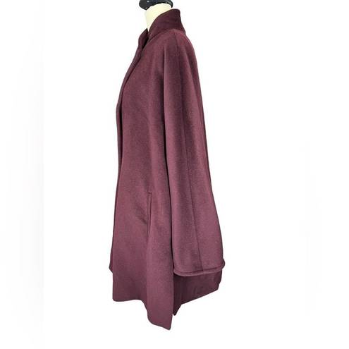 Max Mara  burgundy virgin wool longline peacoat coat size 10