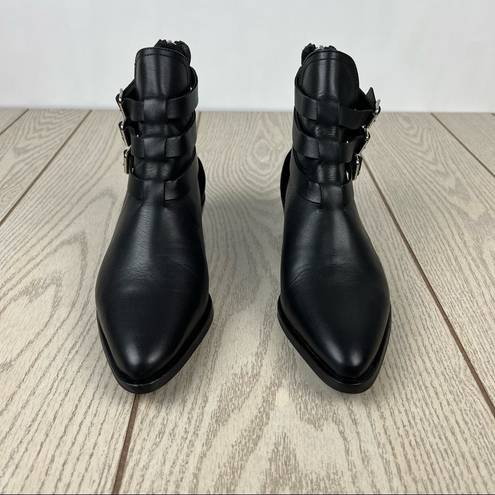 ALLSAINTS NWOT  Naomi Triple Buckle Ankle Booties EUR37 Black Leather $298