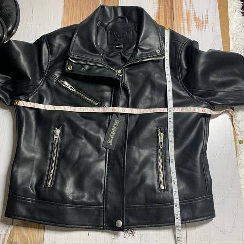 BLANK NYC  Faux Leather Vegan Friendly Moto Biker Jacket Black Size Large