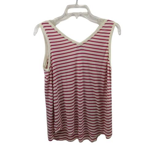 Bordeaux Women's  Small Pink and White Stripe Tank Top B105