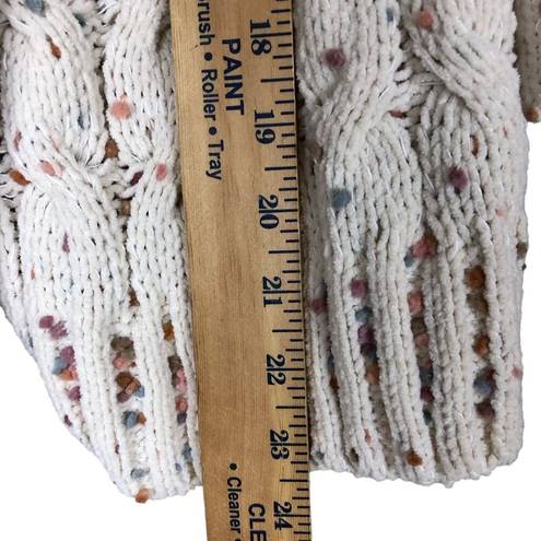 The Moon  & Madison Womens Cardigan Sweater Sz Large Chunky Confetti Cable Knit Open