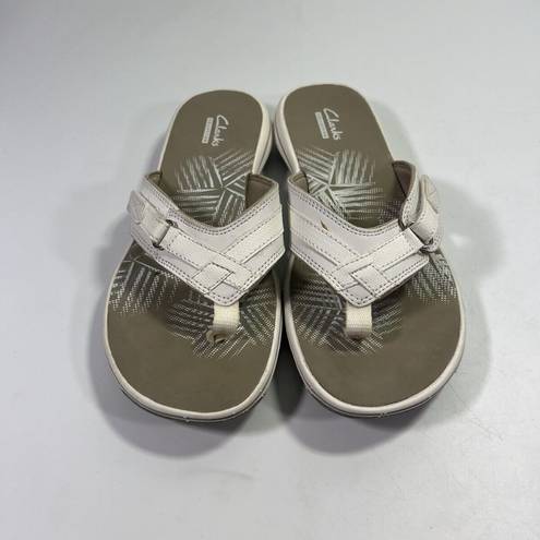 Clarks Collections by  Gray White Flip Flop Thong Slip On Sandals US Size 7