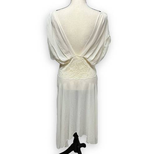 Victoria's Secret 90s  Cream Lace Chiffon Goddess Lingerie Slip Nightgown