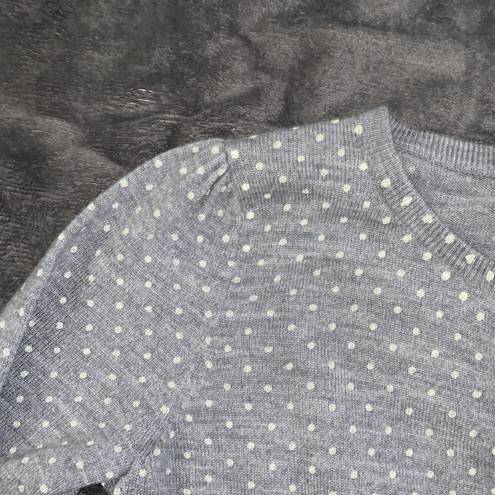 East 5th Women’s  cardigan button up sweater sz M polkadot gray and light green