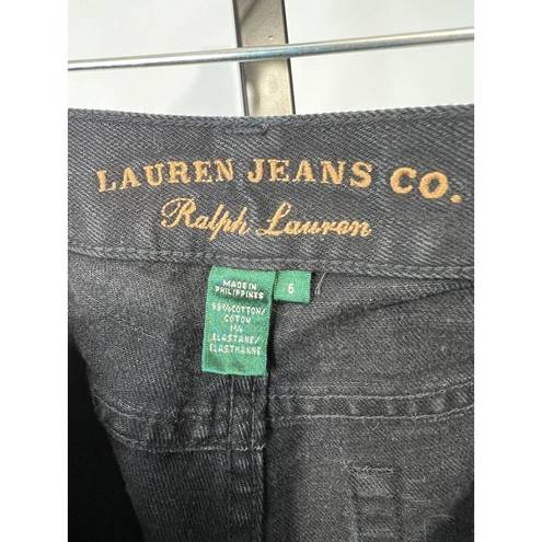 Krass&co Lauren Jeans . Women's Long Length Y2K Denim Shorts Size 6 Black