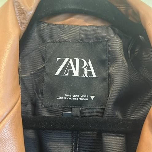 ZARA COPY -  tan leather blazer