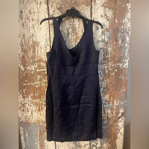 Philosophy  Republic Linen A-line midi dress NWT size 10 women’s navy blue