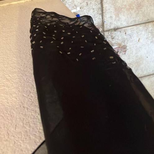 Edge Beaded  dressy black scarf