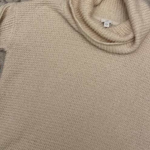 J.Jill  Cream Cowl Neck Knit Sweater Size Small Cotton Blend