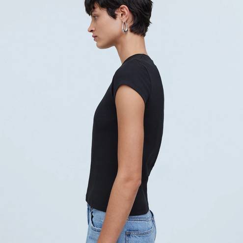 Madewell  Black Supima® Rib Tee Shirt Top Size Medium