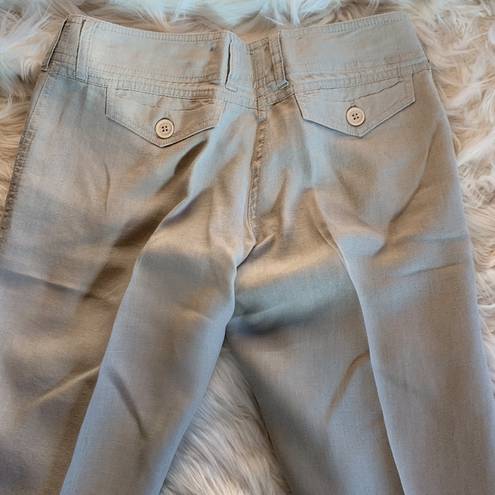 Guess  Jeans Gray Belted Linen Cropped Pants Size 26