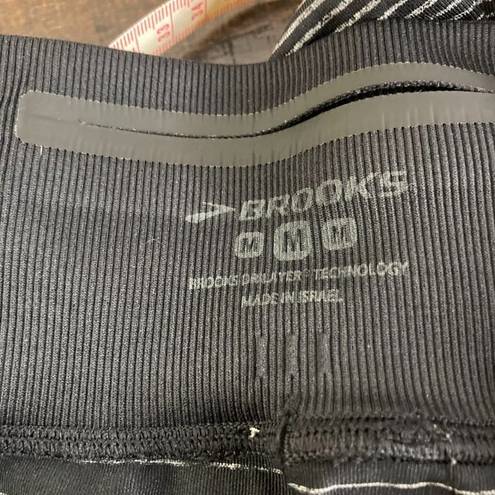 Brooks  Full Length Ombre’ Streaker Running Tights Size Medium Black Gray Legging