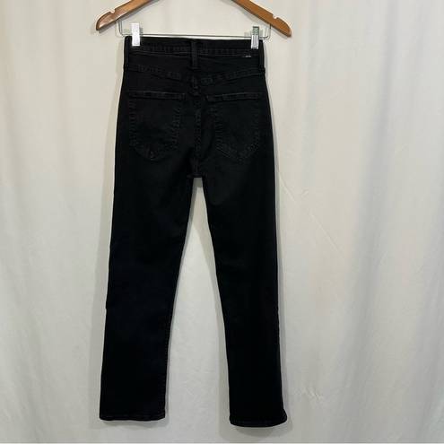 MOTHER High Waisted Rider Ankle Jeans in Not Guilty Black Size 24