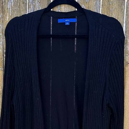 Apt. 9  Women’s Black Open Front Cardigan Sweater Sz XL