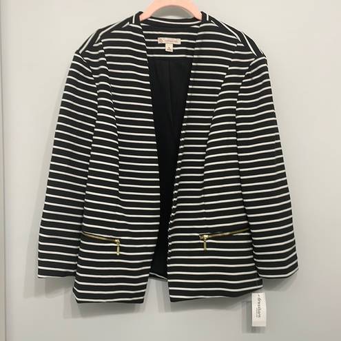 Dress Barn  Black and White Striped Jacket