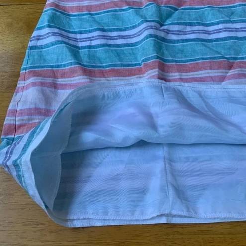 Krass&co Island  Linen Tank Dress Summer Travel Pastel color striped, Size XS