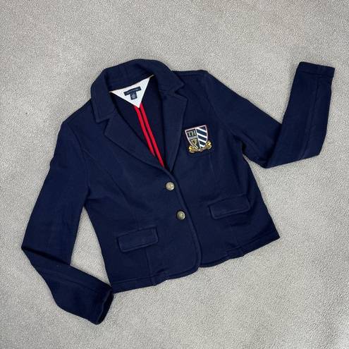 Tommy Hilfiger  French Terry Knit Schoolboy Blazer Jacket Blue Medium