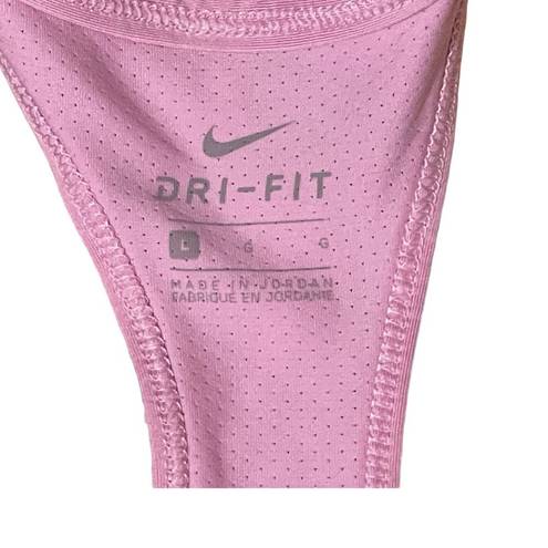 Nike  Dri-Fit Womens Athletic Running Tank Racerback Top Size Large Pink Mesh