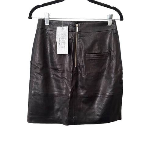 Jason Wu GREY  Genuine Leather Mini Skirt NWT Sz 4‎