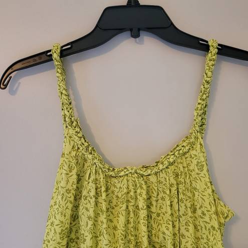 Gap  Braided Strap Green Floral Cotton Camisole Top