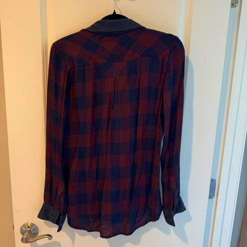 Rails  Maroon & Blue Plaid Button Down Shirt | S