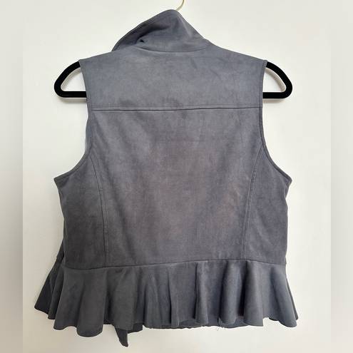 LC Lauren Conrad  Women's Peplum Vest Gray Faux Suede Peplum Vest