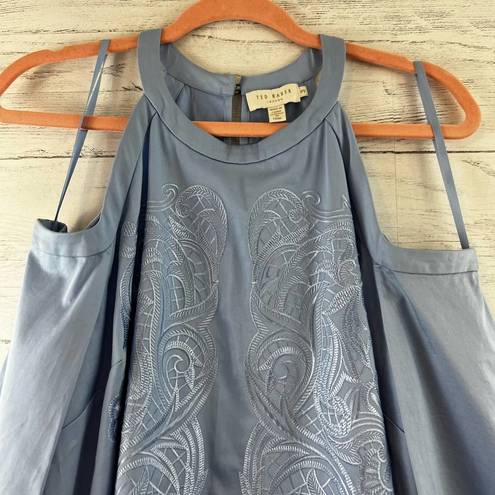 Ted Baker  Jettas Embroidered Cold Shoulder Dress Size 8