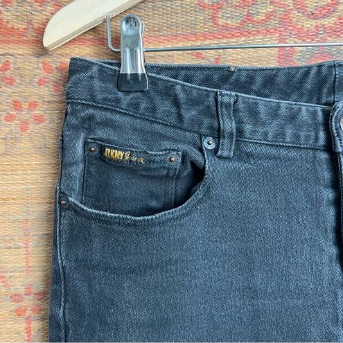 DKNY Vintage High Waisted Tapered Black Denim Jeans size 12 large