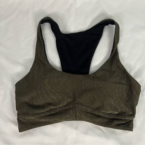 Koral  Womens Size S Fir Green Ring Foliage Sports Bra Gym Low Support Racerback