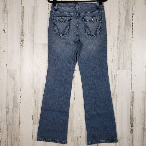 DKNY  Faded Medium Wash Blue Denim Bootcut Jeans Women's Size 8