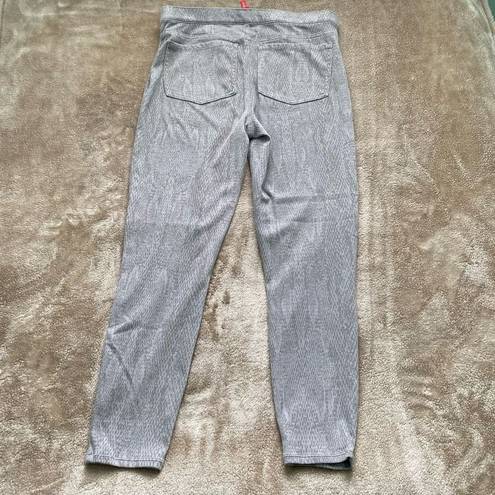 Spanx  Women’s Grey Patterned Jean-ish Ankle Skinny Slimming Contouring Jeans