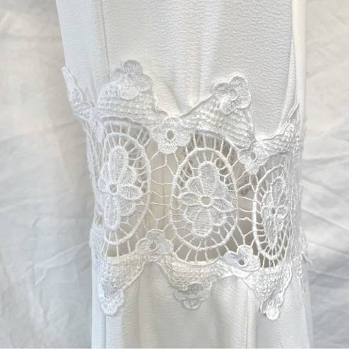 Divided H&M  | Lace Fit & Flare Dress with Appliqué Waist | White | Size: 2