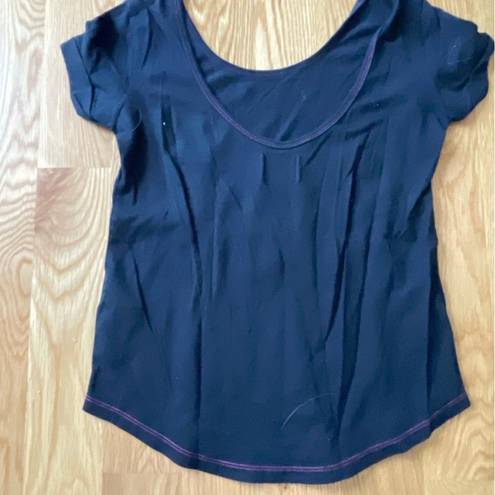 Gilly Hicks  Blue Short Sleeve T shirt with Scoop Back