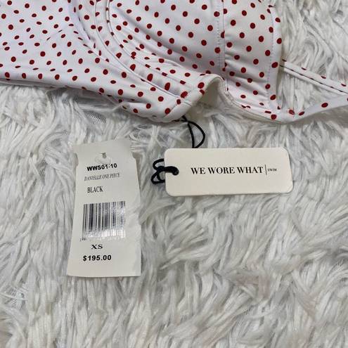 We Wore What  Danielle Polka Dot One Piece in White Red Size Extra Small NWT