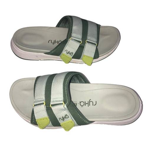Ryka  Tribute Slide Sandal Womens Size US 8 EU 38.5 Green Adjustable Comfort