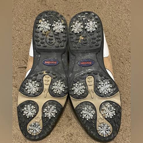 FootJoy  SoftJoys Terrains Women’s Golf Shoes Size 9.5 White Tan Saddle 98242