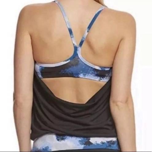 Nike NWT  Layered Tankini Swim Top Loose Fit Quick Dry Tie Dye Black Small