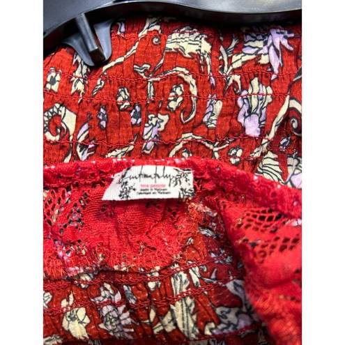 Free People  NWT Last Night Mini Nightgown Slipdress in Cherry Combo size medium
