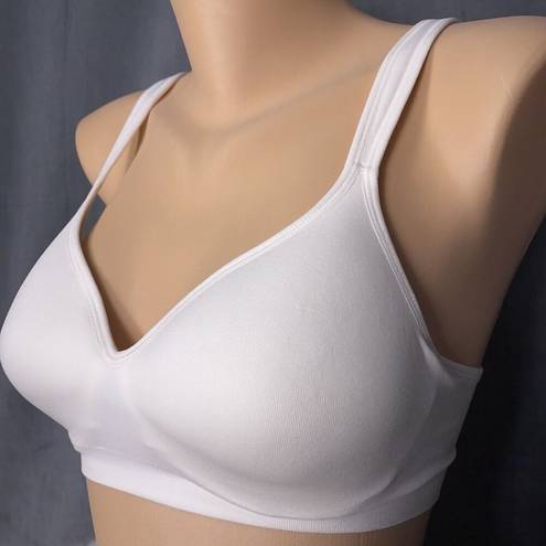 Carole Hochman  Small Seamless Comfort Bra Wire Free Molded Cups Straps White