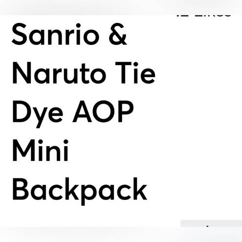 Sanrio & Naruto Tie Dye Chibi AOP Mini Backpack adjustable straps -