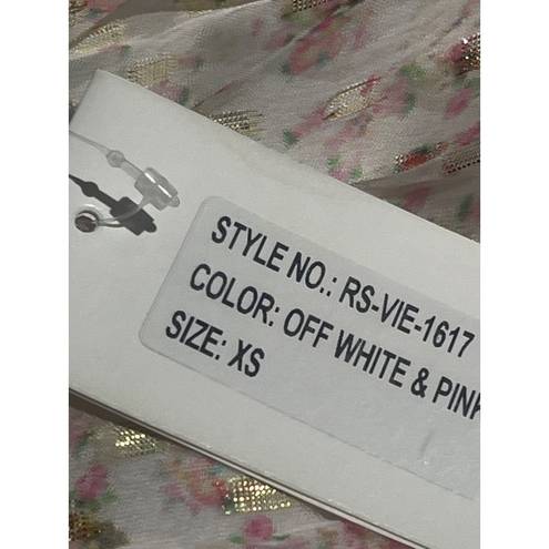 Rococo  SAND Vie Maxi Skirt in Off White & Pink XSmall New Womens Long