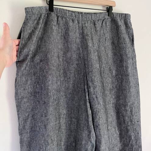 J.Jill  Linen Love Linen Women’s Wide Leg Crop Pants Grey Marl Size XL