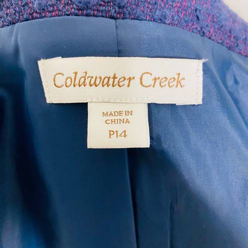 Coldwater Creek  Blazer Career Tweed Purple Jacket Sz P14