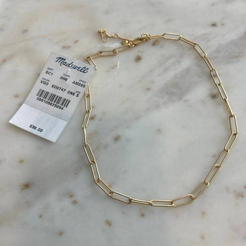 Madewell NWT  Paperclip Chain Necklace In Vintage Gold